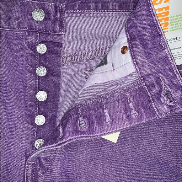 Levi's Fresh 501 Original Women’s Cropped Lavender Denim Jeans-Size 31 x 26 New - Picture 10 of 16